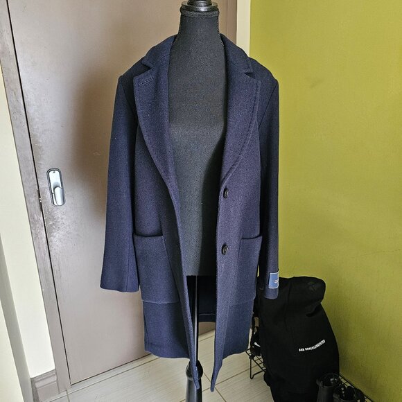 Aritzia Wilfred Jared Wool Coat - 2018 - Royal Navy - Sz XXS - Picture 3 of 16